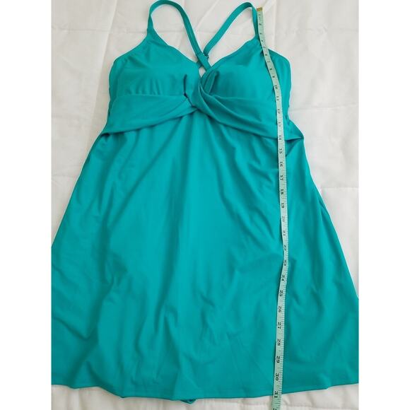 Lands' End Women's Tummy Control Swimdress Size 16L Jade Green NWOT - Picture 6 of 15